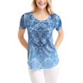 thumbnail image 1 of Women's Short Sleeve Scoopneck Allover Print Tunic, 1 of 2