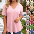 thumbnail image 1 of Women's Short Sleeve Shirts Pumpkin Bat Printed V Neck Lightweight Work T Shirt Trendy Flowy Tees, 1 of 5