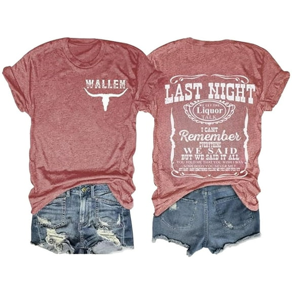 Women's Short Sleeve Shirts Western Vintage Aztec Letter Printed Tee Tops Summer Casual Crew Neck Pullover Outfit Clothes