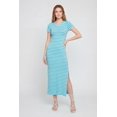 thumbnail image 1 of Women's Short Sleeve Striped Dress with Side Slit, 1 of 3