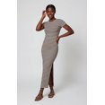thumbnail image 1 of Women's Short Sleeve Striped Dress with Side Slit, 1 of 3