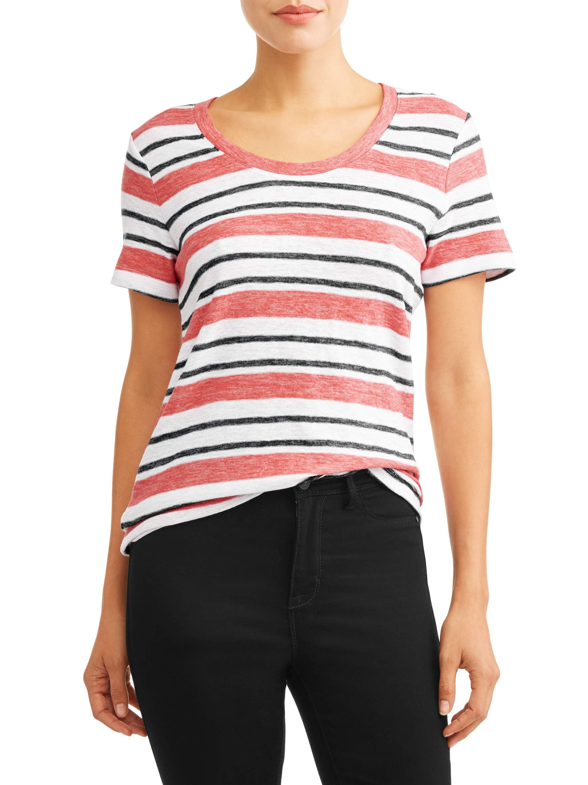 women's short sleeve striped t shirt