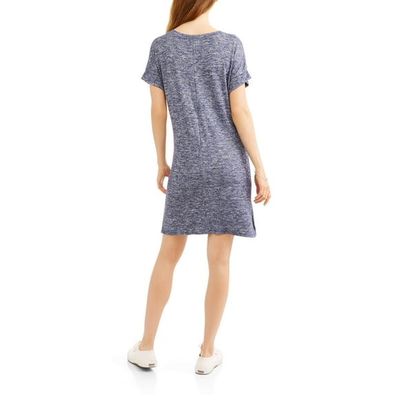 Women's Short Sleeve Sweater Knit T-Shirt Dress