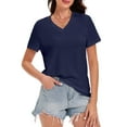 thumbnail image 1 of Women's Short Sleeve T-Shirt - Basic Round Neck Summer Top, Soft & Breathable Casual Tee, Fashion Fit, 1 of 5