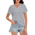 thumbnail image 1 of Women's Short Sleeve T-Shirt - Basic Round Neck Summer Top, Soft & Breathable Casual Tee, Fashion Fit, 1 of 5