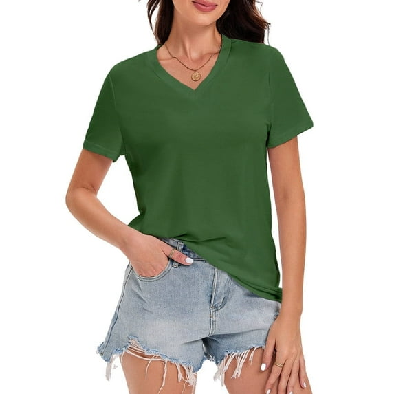 Women's Short Sleeve T-Shirt - Basic Round Neck Summer Top, Soft & Breathable Casual Tee, Fashion Fit