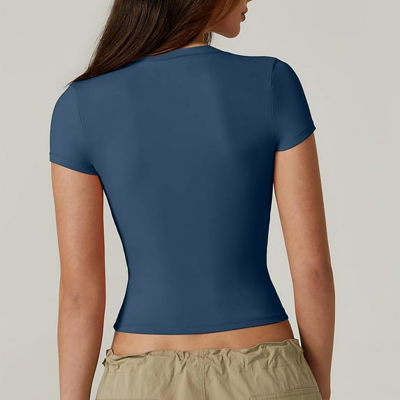Women's Short Sleeve T Shirts Going Out Tops Long Sleeve Layering T Womens Tennis Shirts Short Sleeve Womens Long Sleeve Compression Shirts Womens Shirt Weightlifting Long Sleeve Shirts Women Solid