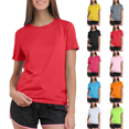 thumbnail image 1 of Women's Short Sleeve T-Shirts UPF 50+ UV Protection Quick Dry Shirts for Workout Hiking Running Rash Guard Tops Red 2XL, 1 of 5