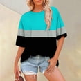 thumbnail image 1 of Women's Short Sleeve T-shirt Summer Tops For Women Short Sleeve Crewneck Oversized T Shirts Trendy Solid/Flower Printed Beach Vacation Clothes,Black Women's Short sleeve T-shirt M, 1 of 6