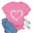 thumbnail image 1 of Women's Short Sleeve T-shirt Valentine'S Day Funny Print Casual T Shirt Printed Crew Neck Shirt Women'S Pullover T Shirt, Women's Short sleeve T, 1 of 8