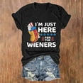 thumbnail image 1 of Women's Short Sleeve T-shirt Women'S Independence Day I'M Just Here For The Flag Print Crew Neck T Shirt,Black Women's Short sleeve T-shirt L, 1 of 4