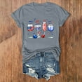 thumbnail image 1 of Women's Short Sleeve T-shirt Women'S Patriotic Graphic T-Shirt - 4Th Of July Firework Print Soft Breathable Daily Wear Top,Gray Women's Short sleeve T-shirt M, 1 of 4