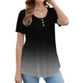 thumbnail image 1 of Women's Short Sleeve T-shirt Women'S Tunic Tops For Leggings Short Sleeve Shirts Up Casual Ruched Blouses Clothes,Black Women's Short sleeve T-shirt XL, 1 of 5