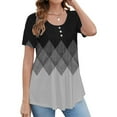 thumbnail image 1 of Women's Short Sleeve T-shirt Women'S Tunic Tops For Leggings Short Sleeve Shirts Up Casual Ruched Blouses Clothes,Gray Women's Short sleeve T-shirt XXL, 1 of 5