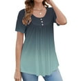thumbnail image 1 of Women's Short Sleeve T-shirt Women'S Tunic Tops For Leggings Short Sleeve Shirts Up Casual Ruched Blouses Clothes,Green Women's Short sleeve T-shirt XL, 1 of 5