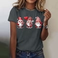 thumbnail image 1 of Women's Short Sleeve T-shirt Women'S Valentine'S Day T Shirt Fashionable Round Neck Short Sleeve Red Love Gnome Print Top, Women's Short sleeve, 1 of 5