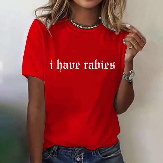 Women's Short Sleeve T-shirt Women'S Vintage Wash Distressed Tee - Retro Short Sleeve Shirt,Red Women's Short sleeve T-shirt 2XL