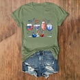 thumbnail image 1 of Women's Short Sleeve T-shirt Women'S Vintage Wash Patriotic Tee - Distressed Independence Day Graphic Casual Shirt,Green Women's Short sleeve T-shirt XL, 1 of 4