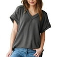 thumbnail image 1 of Women's Short Sleeve Top Dark Grey XL, 1 of 6