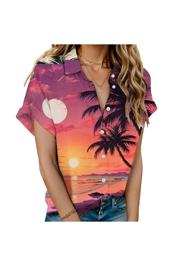 Women's Short Sleeve Tops Dressy Casual Womens Tops Casual Short Sleeve Printed T Shirts Plus Size Tops for Women Summer Outfits Reorder Items