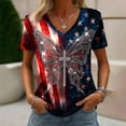 thumbnail image 1 of Women's Short Sleeve Tops Summer 2026 Trendy Going Out Tee Crewneck Basic Blouse, 1 of 4
