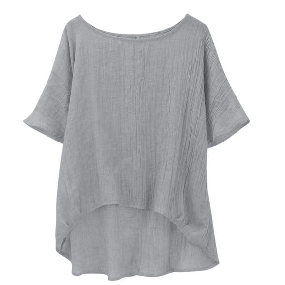 Women's Short-Sleeve Tops Solid Color Loose Cloud Cotton Top for Women Summer Casual Short Sleeve Top Summer Tops for Women