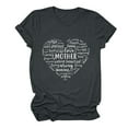 thumbnail image 1 of Women's Short Sleeve Tunic Tops Loose Fit Flowy Y2K Tops Dressy Casual Vintage Love Heart Graphic T Shirts Fashion Summer Clothes Round Neck Blouse Tees for Mother's Day Dark Gray T Shirts XL, 1 of 5