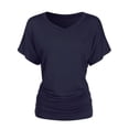 thumbnail image 1 of Women's Short Sleeve V Neck Dolman Top Tshirt, 1 of 4