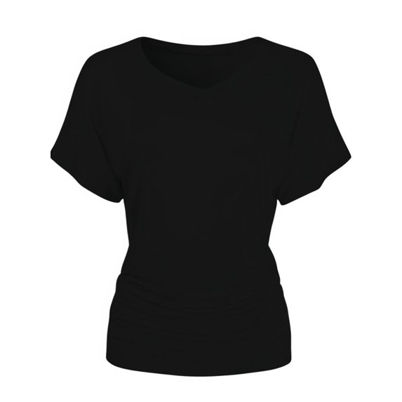 Women's Short Sleeve V Neck Dolman Top Tshirt