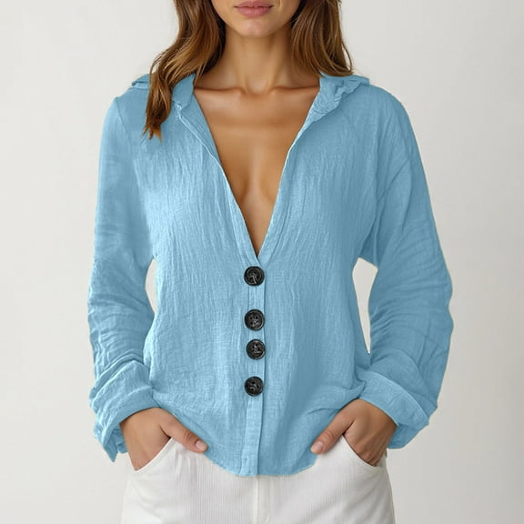 Women's Short Sleeved Lapel Button Down Short Shirt And Pocket Beach Vacation Top Baseball Tees for Women T Neck Tops for Women Deep V Neck T Shirts Women Medium Sleeves for Womens Raglan Shirts 3/4