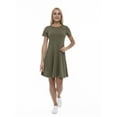 thumbnail image 1 of Women's Short Sleeved Summer Dress Round Neck, L, Khaki, by Ambesonne, 1 of 3