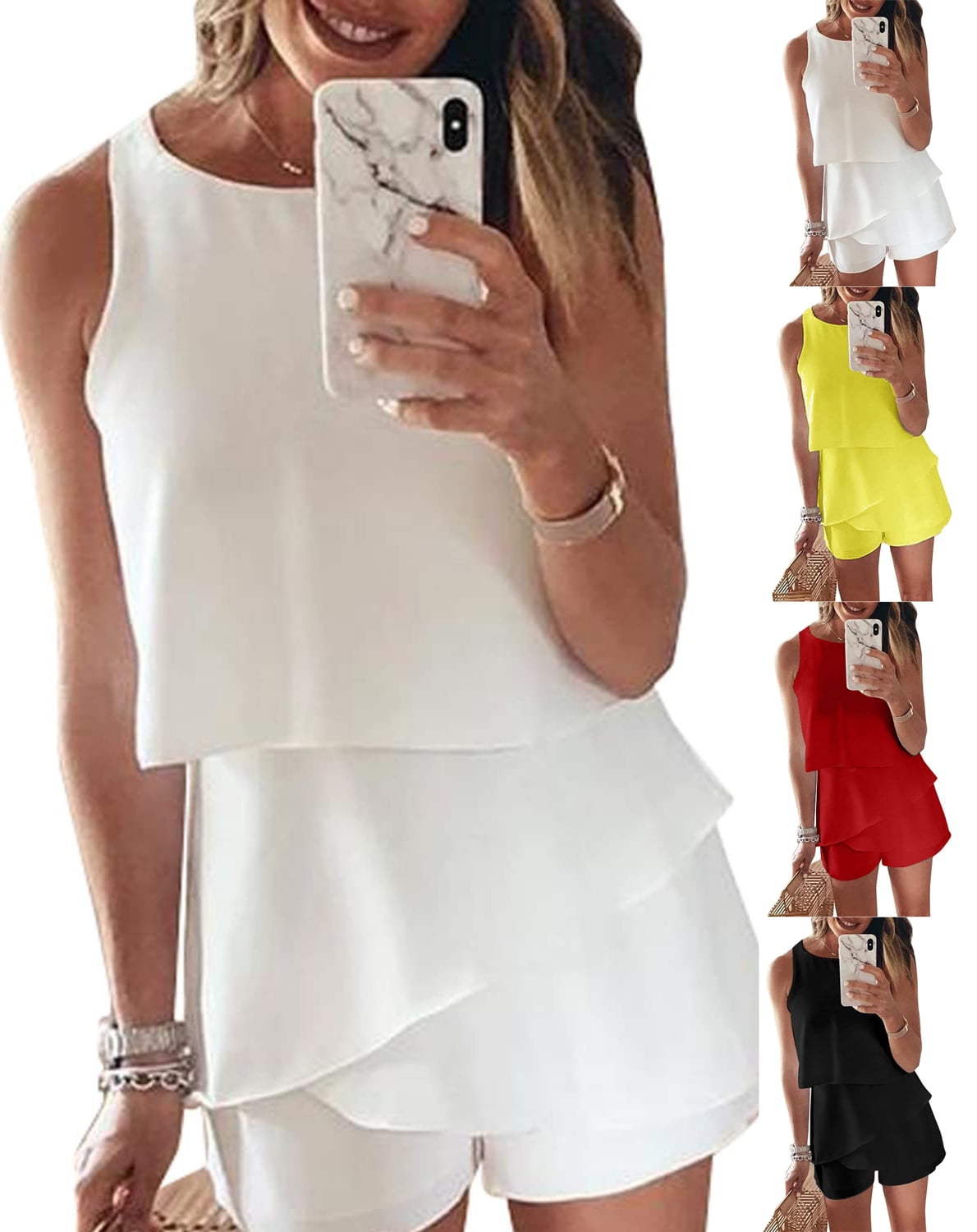 White ruffle 2025 skirt jumpsuit