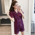 thumbnail image 1 of Women's Short-Sleeved Sweet Suit Silk Ice Silk Home Service Pajamas, 1 of 1