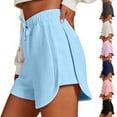 thumbnail image 1 of Axiiglly Plus Size Womens Shorts Casual Loose Athletic Shorts Solid Color Summer Outdoor Hiking Holiday Shorts S-3XL, 1 of 9