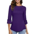 thumbnail image 1 of Women's Short Sleeves 3/4 Sleeves Casual Tops Pullover Blouse T-Shirt, 1 of 8