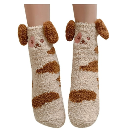 BJUTIR Women's Short Socks Winter Home Warm Comfy Socks Slipper Thick Fuzzy Soft Cartoon Females Gift Socks