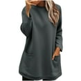 thumbnail image 1 of Women's Short Style Zipper Hoodie Pocket Long Sleeve Solid Fall Casual​​, 1 of 6