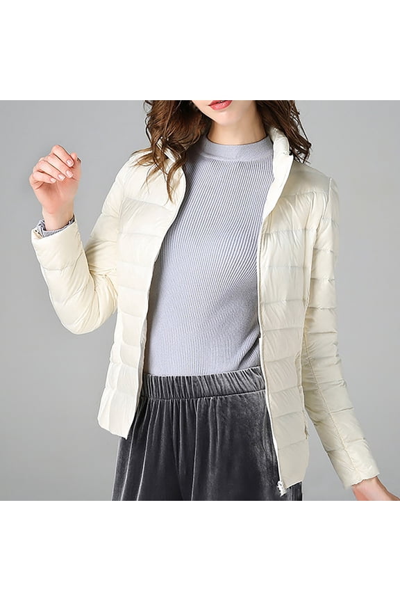 Women's Short Thin And Thick Korean White Down Padded Jacket Petite for Women with Hood Olive Coat Women Large Womens Womens Coats Winter Womens Small Jacket Three Quarter Length Coat Jacket for Women