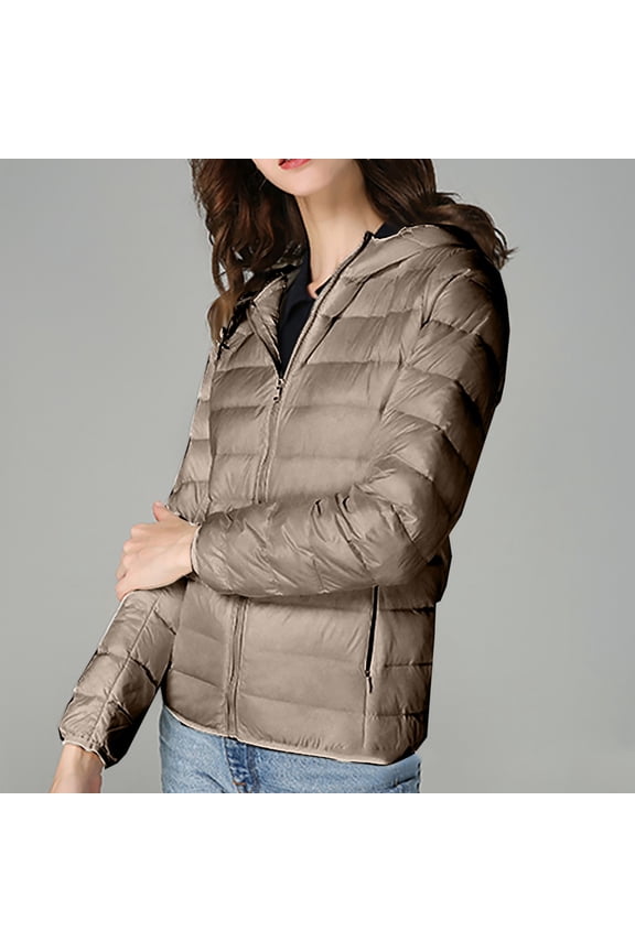 Women's Short Thin And Thick Korean White Down Padded Jacket Thin down Jacket Women Petite for Women with Hood Coat plus Size Women Jacket Womens Fashion Women Jackets And Coats Jean Jacket with