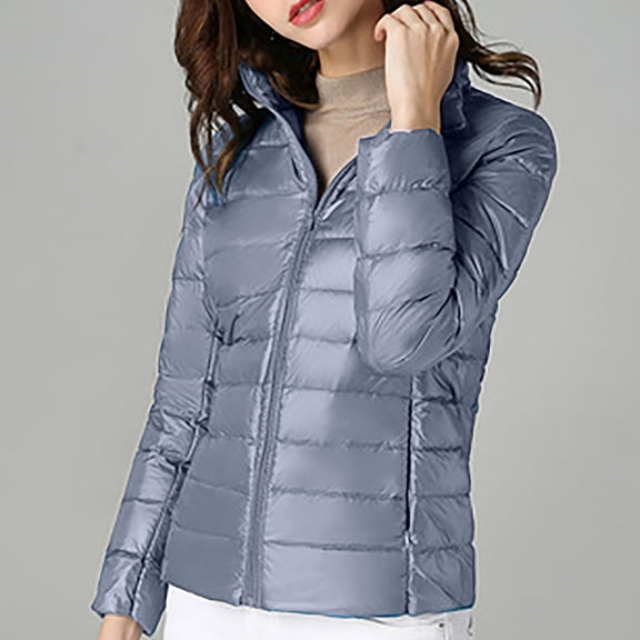 Women's Short Thin And Thick Korean White Down Padded Jacket Utility Vest Women Womens Lightweight Women's down Jackets Jacket Womens Fashion plus Size Womens Clothes Winter Coat Anorak Olive Wool