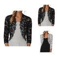 thumbnail image 1 of Women's Short Vest Cardigan Solid Color Elegant Lace And Collarless Design Cardigan Sweaters for Women, 1 of 2