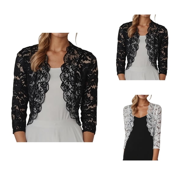 Women's Short Vest Cardigan Solid Color Elegant Lace And Collarless Design Cardigan Sweaters for Women