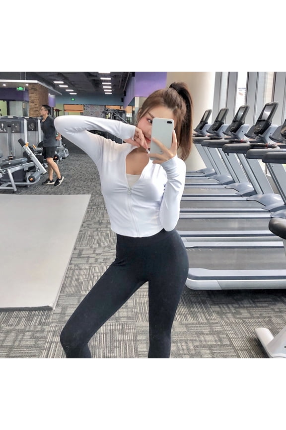 Women’s Short Workout Jacket – Long Sleeve Yoga And Running Training Top – Fitness Apparel For Activewear Summer Shirts for Women plus Size Summer Tops for Women Fitted Tunic Tops for Women Casual