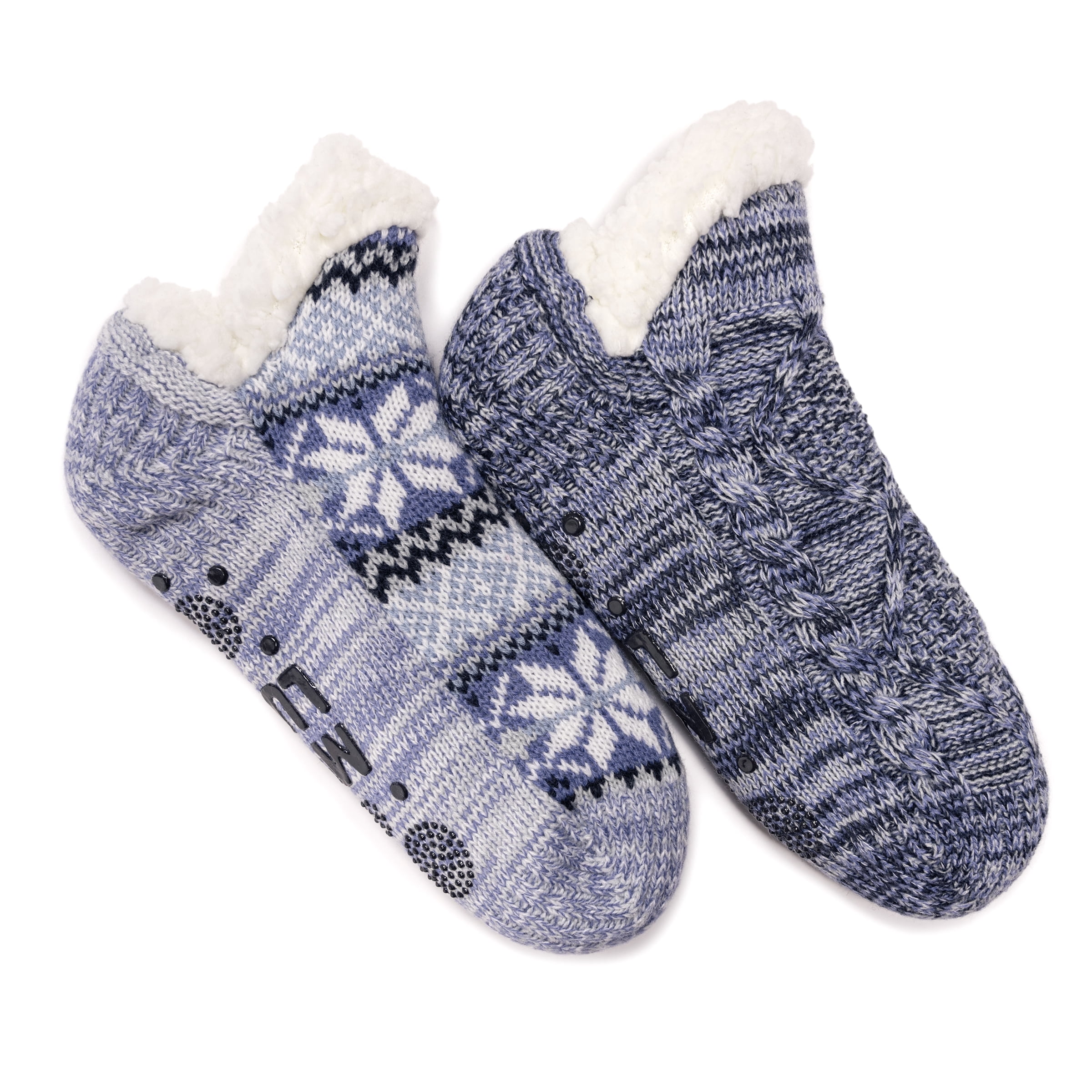 MUK LUKS Women's Shortie Cabin Socks, 2-Pack, S-M / L-XL
