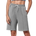 thumbnail image 1 of Womens  Shorts Drawstring Waist Athletic Gym Shorts Casual Loose Running Shorts with Pockets gray Small, 1 of 5