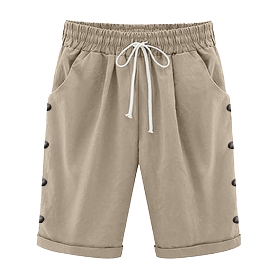 Women's Shorts 2026 Summer Casual Shorts for Women Knee Length Plus Size Summer Elastic Waist Beach Long Shorts With Pockets Quick Dry Lightweight Running Biker Shorts for Women