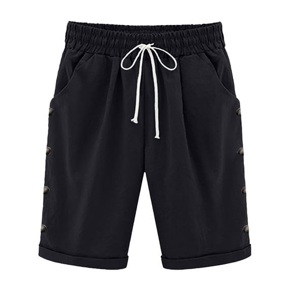 Women's Shorts 2026 Summer Casual Shorts for Women Knee Length Plus Size Summer Elastic Waist Beach Long Shorts With Pockets Quick Dry Lightweight Running Biker Shorts for Women
