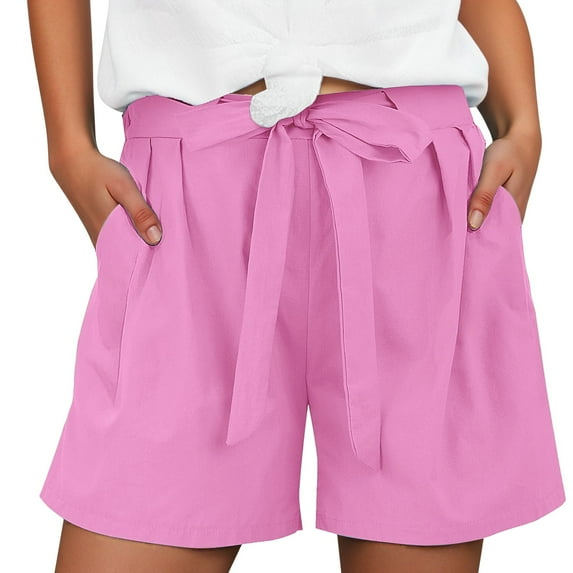 Women's Shorts Bermuda Shorts Vacation Outfits for Women Summer Travel Women's Casual Summer Shorts With Tie Detail Comfortable Vacation Everyday Wear Trendy Short Pants For Women