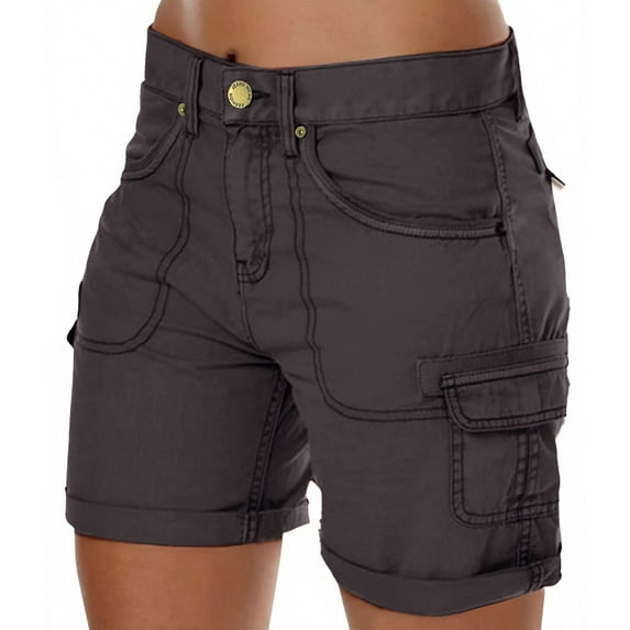 Women's Shorts Biker Shorts for Women Gym Festival Vacation Wear Women's Loose Solid Color Mini Pant Summer Beach Shorts Buttons Short Hot Pants Cargo Shorts