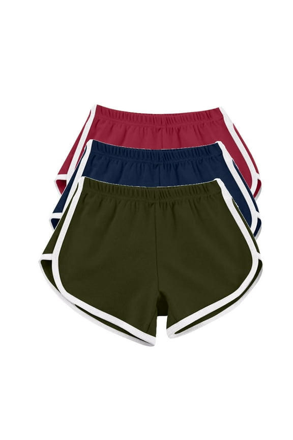 Women's Shorts Clearance Sales under $15, Baberdicy 3Pc Shorts for Women Casual Summer Sports Yoga Shorts Workout Athletic Running Gym Shortsbeigel